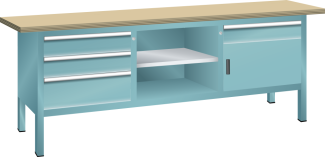 Bild 1: Kompaktwerkbank (BxTxH) 2000x700x850mm Buche KEY Lock R5018