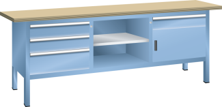Bild 1: Kompaktwerkbank (BxTxH) 2000x700x850mm Buche KEY Lock R5015