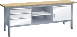 Bild 1: Kompaktwerkbank (BxTxH) 2000x700x850mm Buche KEY Lock N6502/R7035