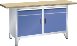 Bild 1: Systemwerkbank (BxTxH) 1500x700x840mm Multiplex KEY Lock R7035/R5010