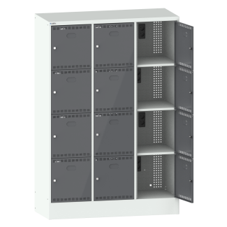 Image 1 : Armoire charge batterie (LxPxH) 1205x585x1795mm 3x4 casiers Type CH R7035/N6502