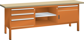 Bild 1: Kompaktwerkbank (BxTxH) 2000x700x850mm Buche KEY Lock R2004