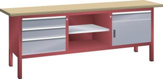 Bild 1: Kompaktwerkbank (BxTxH) 2000x700x850mm Buche KEY Lock R3003/N6502