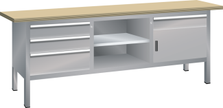 Bild 1: Kompaktwerkbank (BxTxH) 2000x700x850mm Buche KEY Lock N4502