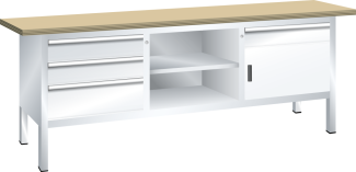 Bild 1: Kompaktwerkbank (BxTxH) 2000x700x850mm Buche KEY Lock R9010