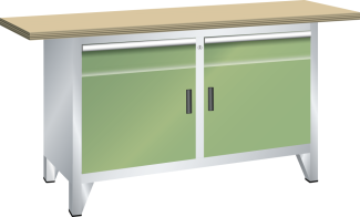 Bild 1: Systemwerkbank (BxTxH) 1500x700x840mm Multiplex KEY Lock R7035/R6011